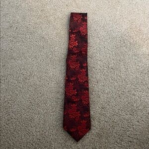 Floral Red Tie
